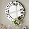 3D Large Accent Mirror Fireplace Decorative Mirror with Beveled Glass Frame Edge