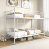 198x98CM Metal Bunk Beds Single over Single Loft Bed Frame w/Ladder & Guardrails