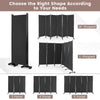 6 Panel Room Divider on Wheels Rolling Privacy Screens Portable Freestanding