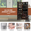 Wall/Door Mounted Jewelry Armoire Organizer Full-length Mirror Storage Cabinet
