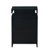 Black Bedside Table LED High Gloss 3 Drawers End Table Cabinet Bedroom Modern