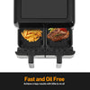 Dual Air Fryer Large Digital 9 L with Timer 8 Preset Functions Kitchen Cooking