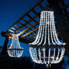 Solar Powered Acrylic Crystal Chandelier Light Outdoor Garden Meadow Cool White