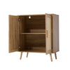 Rattan Door Cabinet Kitchen Living Room Wooden Storage Cupboard Shelf Sideboard
