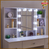 Vanity Dressing Table LED Light Mirror Hidden Shelves 7 Drawers Modern Make up