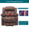 Electric Recliner Chair Fabric Upholstered Armchair Massage Heating Sofa Brown