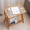 2-Tier Glass End Table Sofa Side Table Storage Shelf for Living Room Nightstand
