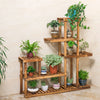 5 Tier Wooden Flower Plant Pot Shelf Stand Garden Terrace Florist Display Rack