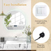 Half Circle LED Bathroom Mirror w/ Touch Switch & 3-Color Lights