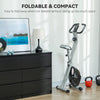 Folding Exercise Bike 8-Level Magnetic Heart Rate Sensor Home Gym Grey Black