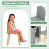 3 Pieces Kids Table and Chair Set Wooden Toddler Activity Art Table Drawing