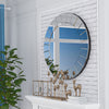 32 inch Round Silver Wall Mirror Gorgeous Decorative Glass Accent Mirror Bedroom