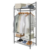 Metal Clothing Rack Hanging Rail Open Wardrobe Coat Stand with Shelves