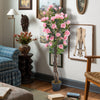 Artificial Rose Bush Tree Potted Plant Pink Faux Flower Home Decor Garden 150cm