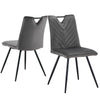 2Pcs Dining Chairs Velvet / Faux Leather Seat Metal Legs Dining room Chair