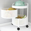 Mobile Metal Kitchen Rotating Storage Trolley Cart Utility Vegetable Shelf Rack