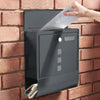 Outdoor Wall Mounted Mailbox Lockable Steel Mail Letter Post Secure Box Postbox