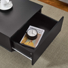 LED Coffee Table Storage Drawer Shelf RGB Lights Modern Living Room Black