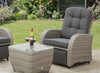 Bellevue Rattan Rocking Garden Chair Set Reclining Armchairs Glass Top Table