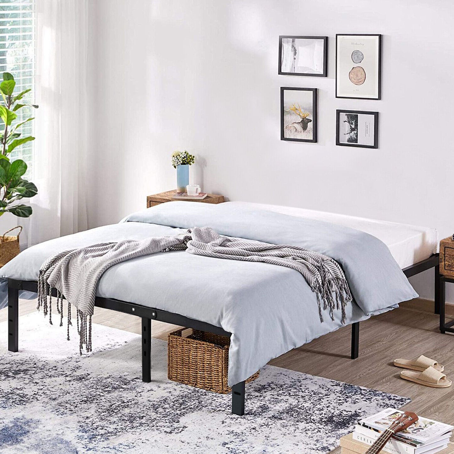Metal Bed Frame Single/Double/King Size Bed Platform 3ft 4ft6 5ft Bed Base UK