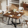 Square Dining Table for 4 People, 31.5'' Small Dining Room Table with Metal Base