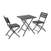 Set of 5 Wood Grain Effect Table&Chairs Outdoor Garden Bistro BBQ Furniture Set
