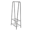 Black Metal Clothes Rail Rack Garment Stand Corner Open Wardrobe with Shelf