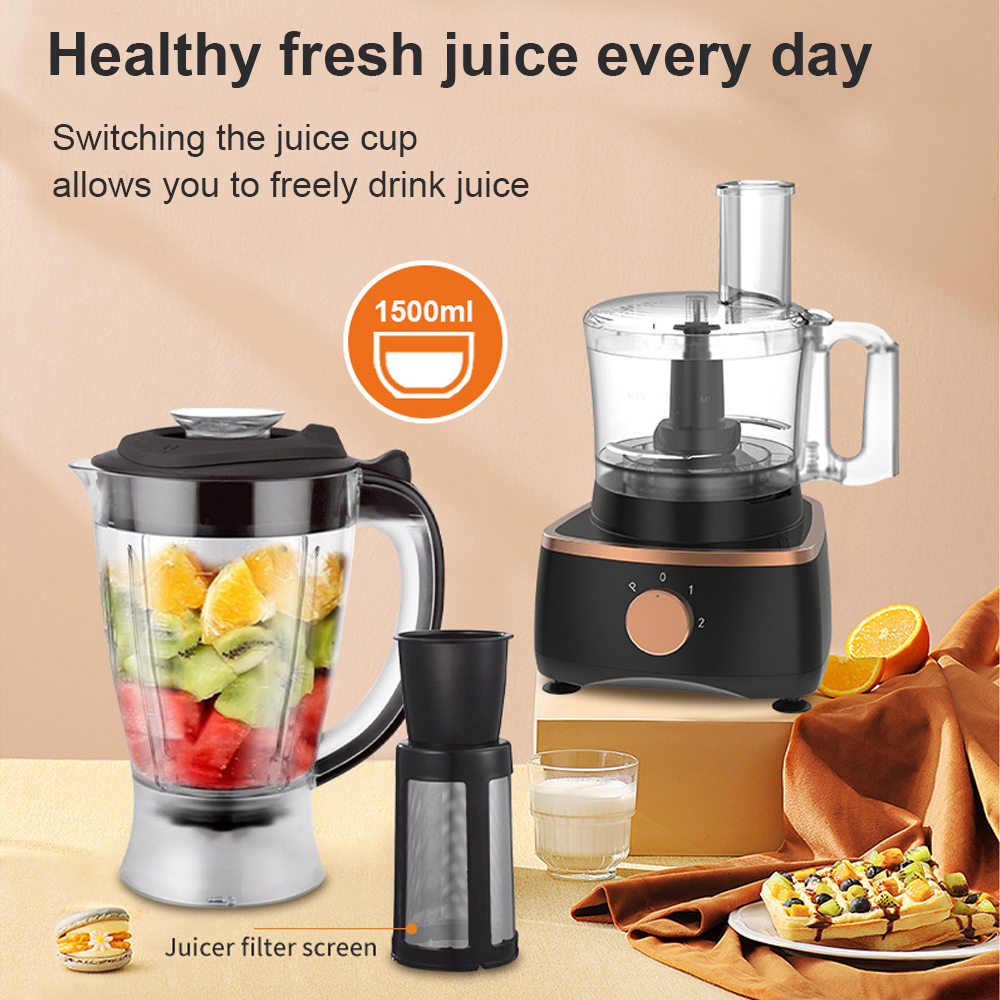 1000W Food Processor Blender 9-in-1 Chopper Juicer Dough Blade Shredder UK