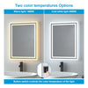 Bathroom Led Mirror With 2 Light Colors Illuminated Demister Pads 70x50/50x70cm
