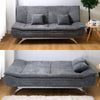 3 Seater Sofas Settee Corner Double Sleeper Sofa Bed Recliner Couch Sofabed Grey