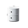 Round ABS Cylinder Cabinet Cupboard Drawer Storage Unit Bathroom Bedroom Stand