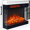 TV Stand with Log Insert Fireplace - White-Electric Fire 3 Colour Flame-150x70cm