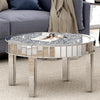 Large Round Coffee Table Crushed Crystal Diamond Highly Reflective Mirror Table