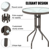 Outdoor Glass Metal Frame Bistro Dining Table Cocktail Table Garden Patio Table