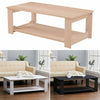 Rectangular Coffee Table Side End Table Wooden TV Stand with Storage Shelf Rack