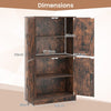 Pantry Cabinet Floor Storage Cabinet with Adjustable Shelves-Brown