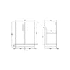 600mm Green Floor Standing 2 Door Vanity & Curved Basin Chrome
