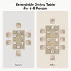 Extendable Dining Table Large Storage Wooden Kitchen Desk with Shelf Rack