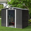 8 x 8ft Outdoor Tool House Metal Storage Garden Shed W/Sliding Door, Foundation