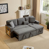 L-Shaped 3 Seater Corner Sofa Bed Pull Out Sectional Couch with Storage, Grey