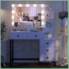 Vanity Makeup Table Desk With LED Lights Mirror Adjustable Brightness 5 Drawers