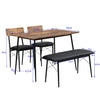 Modern Dining Table and Chairs Bench Set 4 Padded Seats Metal Frame Kitchen Home