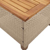 Garden Table Outdoor Dining Beige Poly Rattan Acacia Wood
