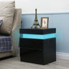 Multi-type Modern High Gloss Bedside Table Storage Drawer Nightstand Cabinet LED