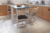 Dining Table and 4 Chairs Set Folding Drop Leaf Butterfly Kitchen DS16 Grey