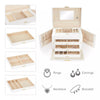 Mondeer 4 Tier Jewellery Box with Lock Mirror & 3 Drawers for Earring Necklace