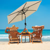 Large Table Umbrella w/ Push Button Tilt & Crank Handle-Beige