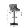 2Pcs Bar Stool Velvet Padded Swivel Gas Lift Breakfast Chair With Metal Base