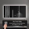 LED Bathroom Mirror Illuminated 3 Colour Lights Anti-fog Wall Mount 80x60cm Gold