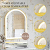 Large Gold LED Bathroom Mirror Salon Arch Wall Vanity Mirror Flicking-Free Defog